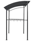 Heavy Duty Steel BBQ Gazebo Canopy With Weather Resistant Fabric 84.6 By 59.1 By 86.6 Inches Anthracite Outdoor Patio Cover side view