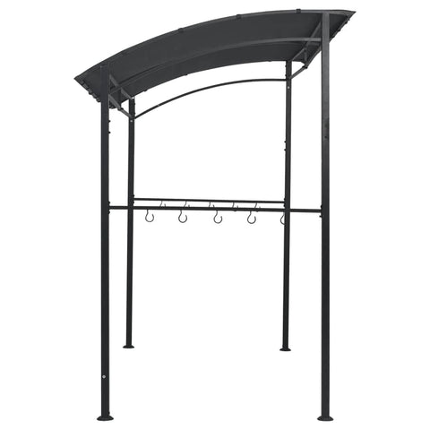 Heavy Duty Steel BBQ Gazebo Canopy With Weather Resistant Fabric 84.6 By 59.1 By 86.6 Inches Anthracite Outdoor Patio Cover side view