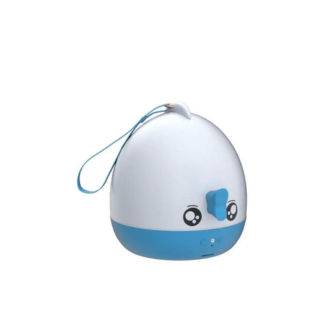 Epic Kids Star Projector Night Light With Three Color LED Bulbs And Six Modes, blue and white egg-shaped design with strap.