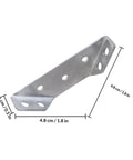 Heavy Duty Stainless Steel Corner Brace Angles For Wood Furniture 6 Pack Right Angle Brackets with dimensions illustrated