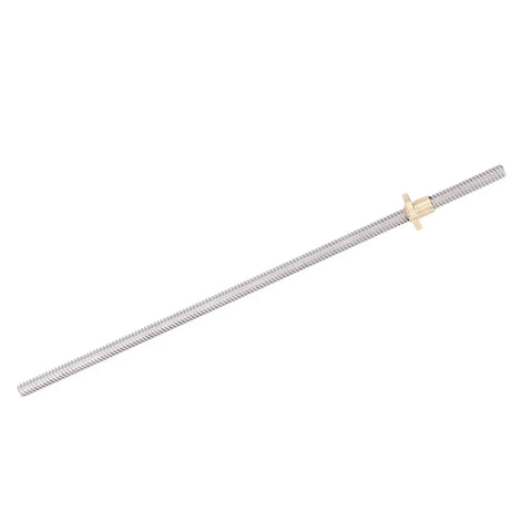T8 Lead Screw 300mm Kit With Stainless Steel Rods And Brass Nut For 3D Printer And CNC Machine Linear Motion Guide Rail DIY Automation Parts High Precision Low Backlash For Smooth Motion And Accurate Positioning, 300mm rod with brass nut