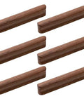 Walnut Wood Drawer Pulls Set Six Pack 5.04 Inch Length With Rounded Edge For Cabinets Dressers Wardrobes Cupboards And Other Furniture