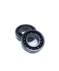 Two Piece 6902 Thin Ball Bearings 15x28x7mm Rated For 500 Degree Heat Built Damn Tough For Industrial Machines on a white background.