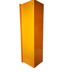 Built Tough 10 Inch Yellow Galvanized Steel Pipe Guard Wall Mount Pipeline Bollard Protector, side view, heavy duty carbon steel