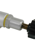 Heavy Duty Adjustable Brake Proportioning Valve Knob with compact polished silver trim and fittings, ideal for fine-tuning brake ratios.