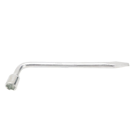 Heavy Duty 19mm L Type Hex Socket Wrench Forged From Hardened Steel With Nonslip Grip for tough auto repairs, shown with long handle.