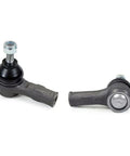Front Left And Front Right Outer Tie Rod Ends For Smart Fortwo 1.0L 2008-2015, Factory Grease And Sealed, TO39075, Beefed Up Replacement For Precise Steering And Lasting Durability. pair of black metal tie rod ends with sealed boots