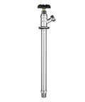 Frost Free Sillcock Hose Bibb, 12 Inch Length, Half Inch MIP To Three Quarter Inch Hose Thread, Chrome Plated Brass Body, Lead Free