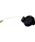 Universal 2 Quart Power Brake Bleeder Kit hose with round black adapter for pressurized brake flushing system.