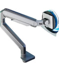 Heavy Duty Monitor Mount With No Sweat Clamping Design And Butter Smooth Pivot Swivel For Quick Desk Organization and Rock Solid Stability.