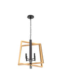 Black And Gold Farmhouse Pendant Light With Free Swinging Arms, Modern 20 Inch Wide Chandelier, 4 Matte Iron Candle Lights, Vintage Style Ceiling Fixture
