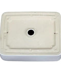 Square Vessel Sink - Bathroom Countertop Wash Basin, Above Counter Art Basin for Home, Bathroom Sink for Modern Decor, top view with drain hole.