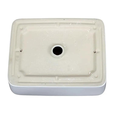 Square Vessel Sink - Bathroom Countertop Wash Basin, Above Counter Art Basin for Home, Bathroom Sink for Modern Decor, top view with drain hole.