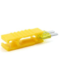 Yellow 20 Amp fuse from 70 Piece Automotive Fuse Assortment Kit With Mixed 5 Amp 7.5 Amp 10 Amp 15 Amp 20 Amp 25 Amp And 30 Amp Blade Fuses