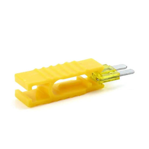 Yellow 20 Amp fuse from 70 Piece Automotive Fuse Assortment Kit With Mixed 5 Amp 7.5 Amp 10 Amp 15 Amp 20 Amp 25 Amp And 30 Amp Blade Fuses