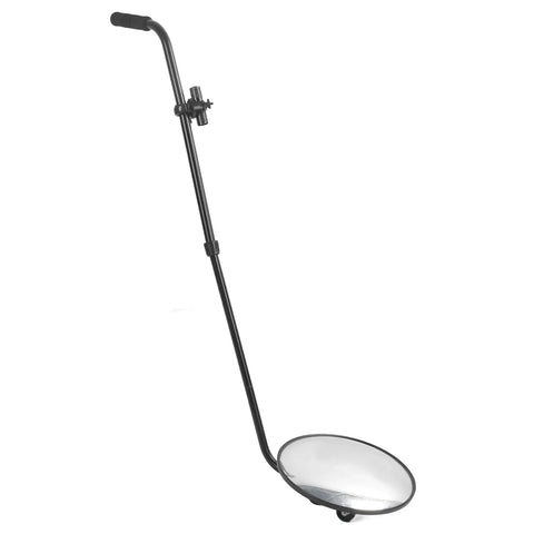 Under Vehicle Inspection Mirror With 2X Magnification Waterproof Foldable Adjustable Angle Lightweight Acrylic Mirror For Truck Undercarriage Checks And Vehicle Maintenance shown with adjustable handle