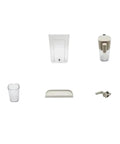 Milk Pitcher With Accurate Measurements For Pro Style Lattes, Latte Game, Airtight Spill Proof Seal For Fresh Milk, Easy Dosing For All Coffee Creations, Compatible With Nespresso EN500 F111 Capsule Machines, Replacement Water Tank Cover Included - image shows replacement parts and accessories for coffee setup