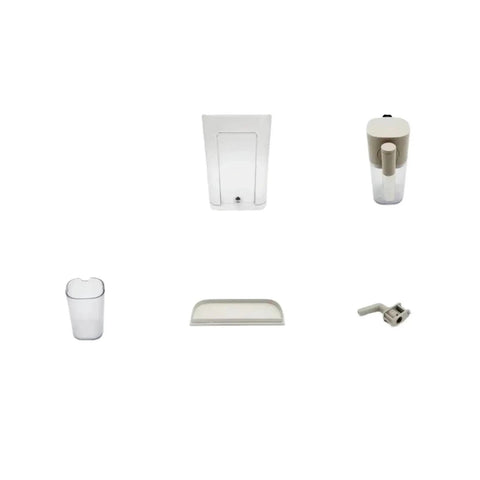 Milk Pitcher With Accurate Measurements For Pro Style Lattes, Latte Game, Airtight Spill Proof Seal For Fresh Milk, Easy Dosing For All Coffee Creations, Compatible With Nespresso EN500 F111 Capsule Machines, Replacement Water Tank Cover Included - image shows replacement parts and accessories for coffee setup