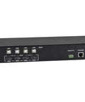 Back view of a 4K Quad Multiview 4X1 KVM Switch with USB and HDMI ports for seamless device connectivity.