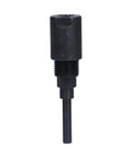 Heavy Duty Alloy Router Collet Extension Chuck For Woodworking, shown in black alloy steel with round shank design.