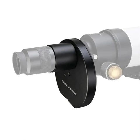 Telescope Wheel Filter With Five Position Quick Swap For Astronomical Telescopes connected to eyepiece adapter