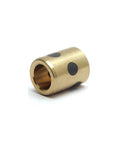 One Piece Heavy Duty Sleeve Bearing With 8Mm Bore 12Mm Outer Diameter For Ironclad Carbon Steel Copper Oilless Bushings, showing brass material with black dots.