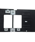 Three Pack PVC ID Card Replacement Tray Made For TX720 And PX660 Printers, sturdy black design for smooth card feeding.