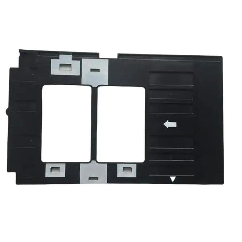 Three Pack PVC ID Card Replacement Tray Made For TX720 And PX660 Printers, sturdy black design for smooth card feeding.