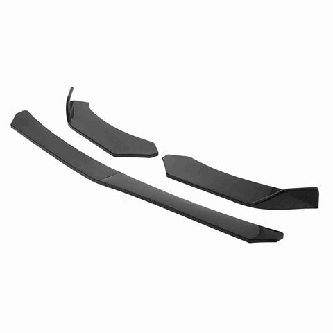 Level Up Your Whip With This Slick Carbon Fiber Style Front Bumper Lip Splitter Universal Abs Spoiler Body Kit, three-piece set.
