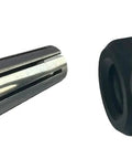 One Eighth Inch Collet And Nut Assembly With Socket Head Black Steel Zinc Coated Right Hand Coarse Unified National Coarse Thread Replacement Part For Heavy Duty Machining And Pro Grade Tooling, showing 1/8in collet and nut side by side.