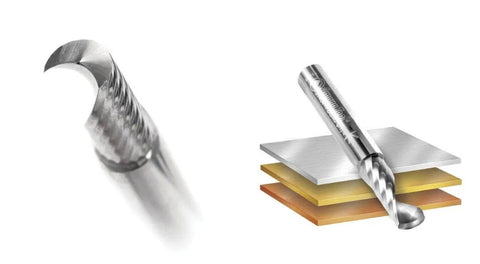 Solid Carbide CNC Spiral O Single Flute Router Bit For Aluminum Cutting, Diameter 0.25 Inch, Shank 0.25 Inch, use in layers