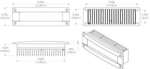 Heavy Duty Marine Flush Mount Led Wide Flood Light Broad Beam Pattern Brushed White Housing Dimmable Deck Wash Fixture dimensions diagram