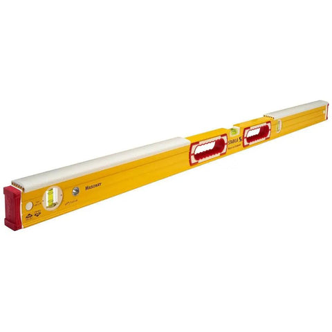 Heavy Duty 48 Inch Mason Level With High Visibility Vials And Protective Blow Shields Jobsite Tough Aluminum Frame Delivers Rock Solid Alignment And Zero Drift For Bricklayers Tackling Rough Jobs And Contractors Crushing Long Day Grinds