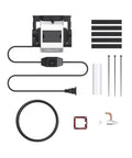 Creality air assist kit for Falcon 10W laser engraver; black pump with tubing, nozzle, gaskets and mounting hardware