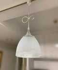 Frosted white glass shade pendant from Three-Light H-Type Track Lighting Kit, Dimmable Track Mount Pendant Fixtures, modern style.