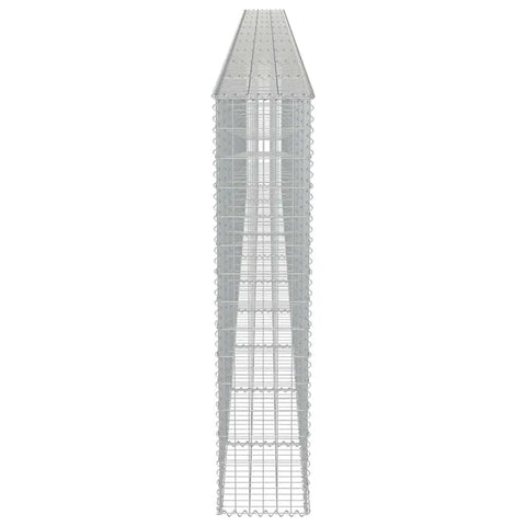 Heavy Duty Galvanized Gabion Wall Basket 236 X 11.8 X 59 Inch viewed from the side, showcasing its steel wire structure.