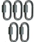 Five Piece Zinc Plated Quick Links Five Sixteenth Inch Eight Millimeter Galvanized Marine Grade Hardware For Ropes Chains
