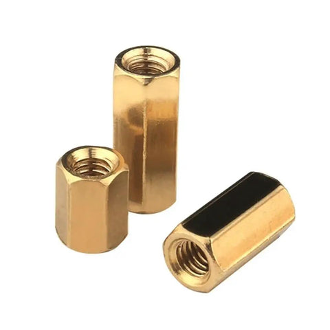 Hard As Nails Heavy Duty Brass Hexagon Coupling Nuts Featuring Thick 3/8 16 Unc And 3/8 24 Unf Threads For Tough Mechanical Repairs And Diy Garage Builds Gonna Last Forever