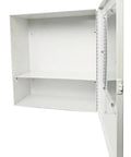 Wall Mount AED Cabinet For Secure Defibrillator Storage Without Alarm Emergency Ready First Aid Gear Box heavy duty white steel open interior