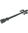 Fleur De Lis Wrought Iron Dummy Strap Hinge 16 Inch Black Decorative Hardware for doors cabinets shutters garage door decor