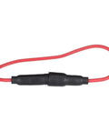 Heavy Duty Watertight Inline Fuse Holder 10 Amp With Nickel Plated Brass Plug, featuring red cables for secure marine wiring.