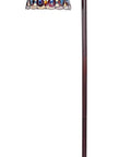Tiffany Style Victorian Reading Floor Lamp With Handcrafted Stained Glass 11 Inch Wide 1 Light Downlight Foot Switch 100W Max E26 Type A Socket Indoor Living Room Accent Crystal Beads