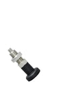 The Real Deal Stainless Steel Self Locking Knob Plunger With Spring Return Indexing Pin And Fine Thread Screw M12 showing durable black and silver design.