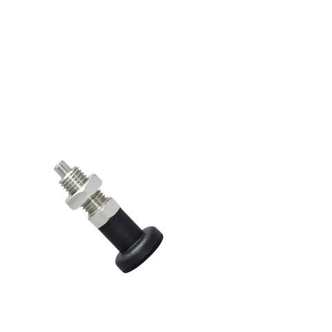 The Real Deal Stainless Steel Self Locking Knob Plunger With Spring Return Indexing Pin And Fine Thread Screw M12 showing durable black and silver design.