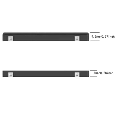 7Mm To 9.5Mm SSD Spacer Adapter For Laptops Converts 7Mm Drives To 9.5Mm Fit, Easy Install, Black, Ideal For MacBooks And Other Notebooks Upgrade Kit For All Laptops And Ultrabooks. black SSD spacer adapter, 7mm and 9.5mm size shown