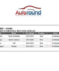 Rear Wheel Hub Bearing Assembly Five Lug With ABS Easy Install For Dodge Grand Caravan 2012 To 2020 compatibility list table