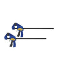 One-Handed Mini Bar Clamp Set 12 Inch Quick Release Non Marring Pads 140 Lb Clamp Force Resin Body With Hardened Steel Bar 2 Pack
