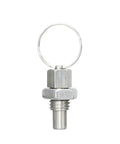Hardcore 5 Piece Stainless Steel Spring Plunger Locating Pin Kit With Tactile Ring Knob For Slick Mechanical Alignment And Reliable Indexing Operations Pro Grade, featuring a stainless steel spring plunger with keyring.