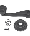 Black Handle Window Crank Kit With Splines For Kenworth T300 T600 T800 And W900 Replacement OE D53002890 And K294418 shown with parts