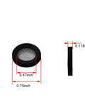 15 Pack 40 Mesh Stainless Steel Hose Washers And Rubber Gasket Seals showing dimensions for shower heads and garden hoses